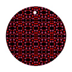 Dots Pattern Red Ornament (round)  by BrightVibesDesign