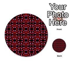 Dots Pattern Red Multi-purpose Cards (round)  by BrightVibesDesign