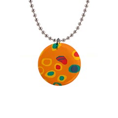 Orange Abstraction Button Necklaces by Valentinaart