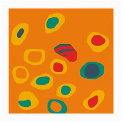 Orange Abstraction Medium Glasses Cloth (2-side) by Valentinaart