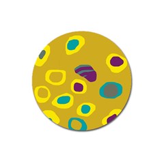 Yellow Abstraction Magnet 3  (round) by Valentinaart