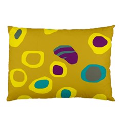 Yellow Abstraction Pillow Case by Valentinaart