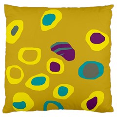 Yellow Abstraction Standard Flano Cushion Case (two Sides) by Valentinaart