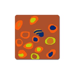 Orange Abstraction Square Magnet by Valentinaart