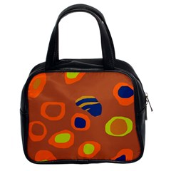 Orange Abstraction Classic Handbags (2 Sides) by Valentinaart