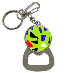 Green Abstraction Bottle Opener Key Chains by Valentinaart
