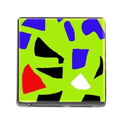 Green Abstraction Memory Card Reader (square) by Valentinaart