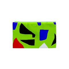 Green Abstraction Cosmetic Bag (xs) by Valentinaart