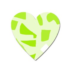 Green Abstract Design Heart Magnet by Valentinaart