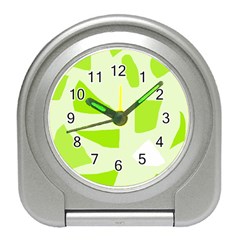 Green Abstract Design Travel Alarm Clocks by Valentinaart