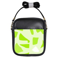 Green Abstract Design Girls Sling Bags by Valentinaart