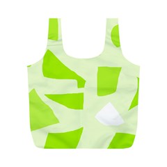 Green Abstract Design Full Print Recycle Bags (m)  by Valentinaart