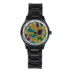 Colorful abstraction Stainless Steel Round Watch