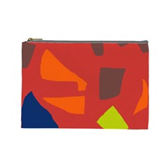 Red Abstraction Cosmetic Bag (large) 