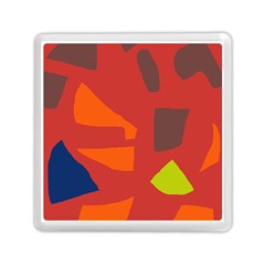 Red Abstraction Memory Card Reader (square)  by Valentinaart