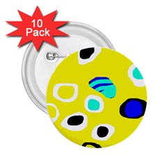 Yellow Abstract Pattern 2 25  Buttons (10 Pack)  by Valentinaart