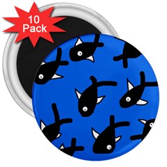 Cute Fishes 3  Magnets (10 Pack)  by Valentinaart