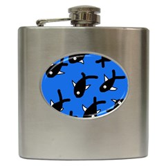 Cute Fishes Hip Flask (6 Oz) by Valentinaart