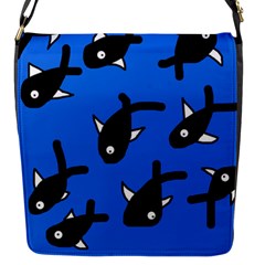 Cute Fishes Flap Messenger Bag (s) by Valentinaart