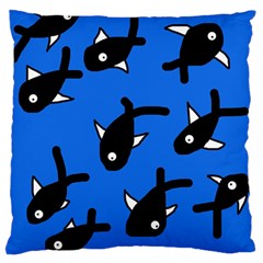 Cute Fishes Standard Flano Cushion Case (one Side)