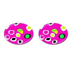 Pink Abstract Pattern Cufflinks (oval) by Valentinaart