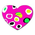 Pink abstract pattern Heart Mousepads Front