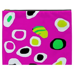 Pink Abstract Pattern Cosmetic Bag (xxxl)  by Valentinaart