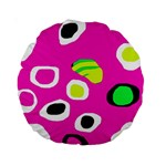 Pink abstract pattern Standard 15  Premium Round Cushions Back