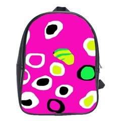Pink Abstract Pattern School Bags (xl)  by Valentinaart