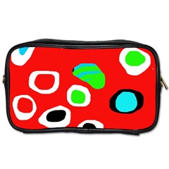 Red Abstract Pattern Toiletries Bags 2-side