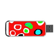 Red Abstract Pattern Portable Usb Flash (two Sides) by Valentinaart