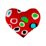 Red abstract pattern Standard 16  Premium Flano Heart Shape Cushions Front