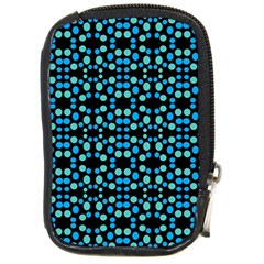 Dots Pattern Turquoise Blue Compact Camera Cases by BrightVibesDesign