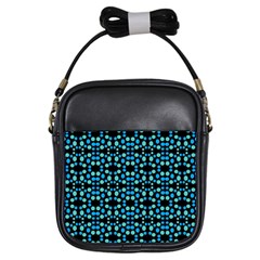Dots Pattern Turquoise Blue Girls Sling Bags by BrightVibesDesign