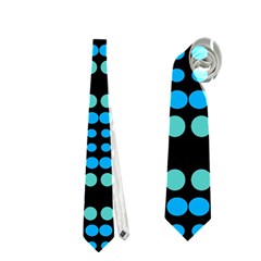 Dots Pattern Turquoise Blue Neckties (two Side) 