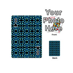 Dots Pattern Turquoise Blue Playing Cards 54 (mini)  by BrightVibesDesign