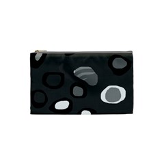 Gray Abstract Pattern Cosmetic Bag (small)  by Valentinaart