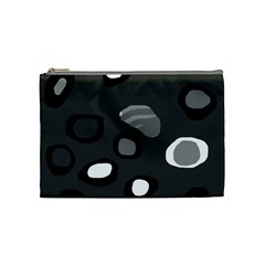 Gray Abstract Pattern Cosmetic Bag (medium)  by Valentinaart