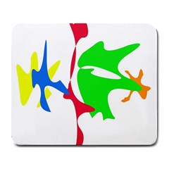 Colorful amoeba abstraction Large Mousepads