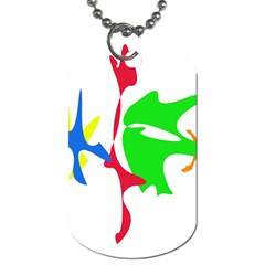 Colorful amoeba abstraction Dog Tag (One Side)