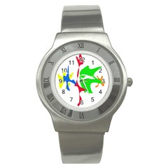 Colorful amoeba abstraction Stainless Steel Watch