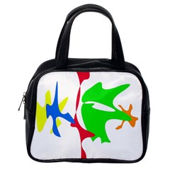 Colorful amoeba abstraction Classic Handbags (One Side)