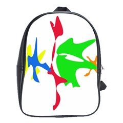 Colorful amoeba abstraction School Bags(Large) 