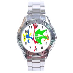 Colorful amoeba abstraction Stainless Steel Analogue Watch