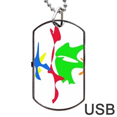 Colorful amoeba abstraction Dog Tag USB Flash (One Side)