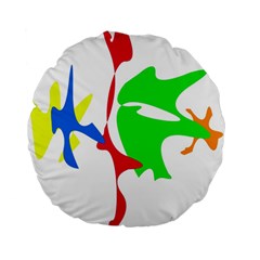 Colorful amoeba abstraction Standard 15  Premium Round Cushions