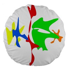 Colorful amoeba abstraction Large 18  Premium Round Cushions