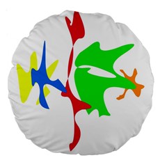 Colorful amoeba abstraction Large 18  Premium Flano Round Cushions