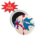 Decorative amoeba abstraction 1.75  Magnets (10 pack)  Front