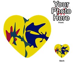 Yellow Amoeba Abstraction Multi-purpose Cards (heart) 